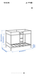 Ikea TUFFING двухъярусная кровать 90x200 + матрасы (3 фото из 4)