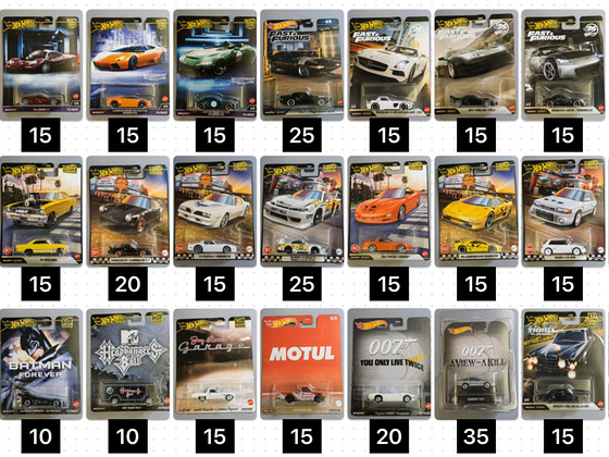Hot Wheels Premium valik, RLC, Chase, mudelautod