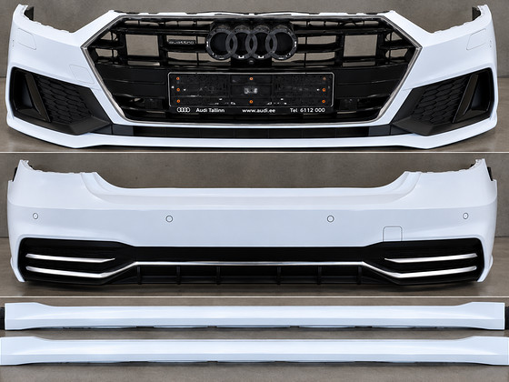 Audi A7 C8 4K8 S-line OEM передний бампер + задний бампер + пороги