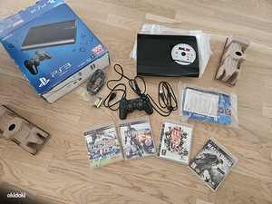 Sony Ps3 Super Slim 500GB PlayStation 3 PS3 + 5 mängu (1 foto / 1)