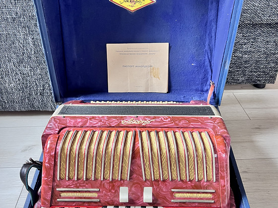 Аккордеон Akkord 34×80-III, 1965, в рабочем состоянии + ориг