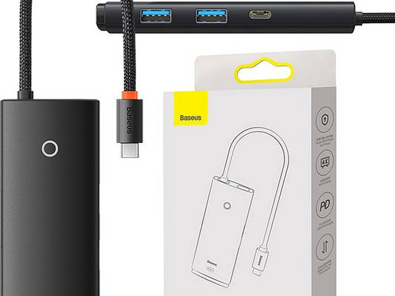 Hub Baseus OS Lite 6-Port Type-C to HDMI+USB3.0*2+PD+SD/TF black