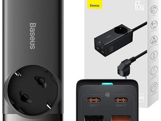 Baseus GaN3 Pro wall charger / powerstrip 2xUSB + 2xUSB-C + AC