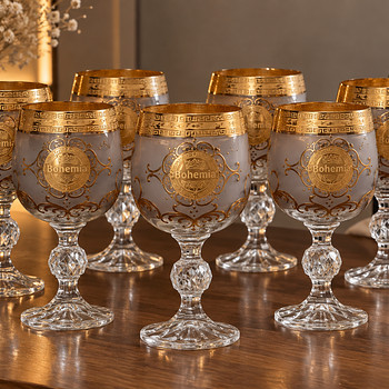 Винтажные чешские бокалы České Sklo Balvín Glass — 6 шт.