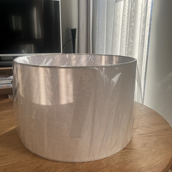 UUS PAKENDIS lambikuppel linane beež trummel Ø40 cm E27