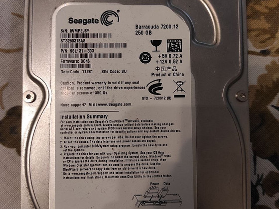 Kõvaketas Seagate Barracuda 250 GB (ST3250318AS) / Жесткий д