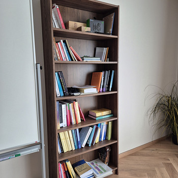 Книжный шкаф IKEA BILLY 80 × 28 × 202 см — коричневый под орех