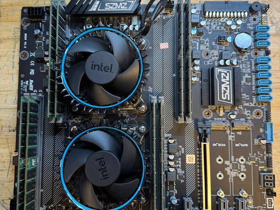 Материнская плата SZMZ X99 + 2× Xeon E5-2686 v4 + 256 ГБ DDR