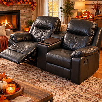 Naturaalsest nahast recliner-diivan