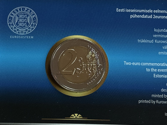 Памятная монета Эстонии 2 евро 2017 года