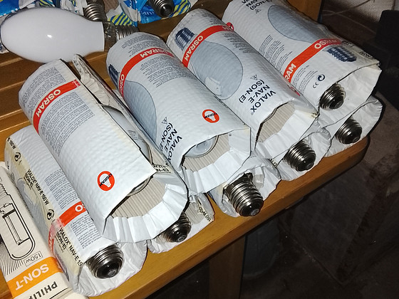Лампочки 150-400W, новые, 75 шт.