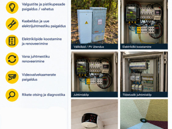 Elektriku teenused. Elektripaigaldustööd