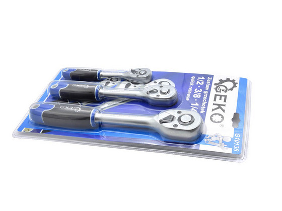 Комплект трещоток 1/2", 3/8", 1/4", 3 предмета