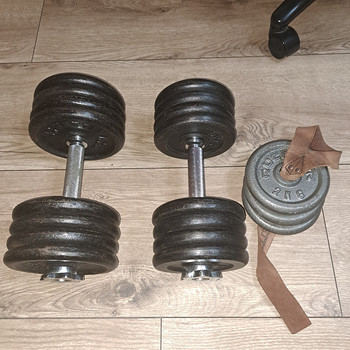 Raud kangid + raud raskused (2 hantlit, 19 raskust)