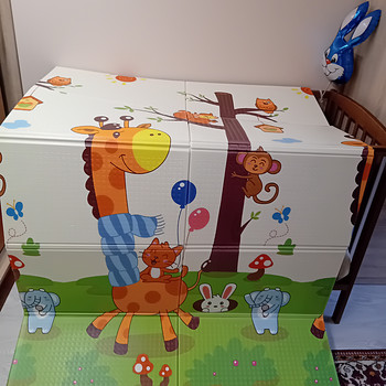 Двухсторонний складной развивающий игровой коврик для детей