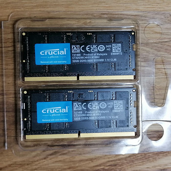 Crucial mälu 64GB (32GBx2) DDR5 5600 SO-DIMM CL46