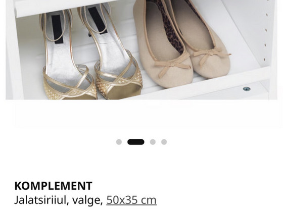 Müüa jalatsi riiulid IKEA, PAX 50*35