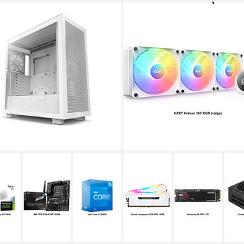 Valge mänguriarvuti RTX 4060, i5-12400F, 16GB, 1TB NVMe
