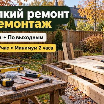 Мелкий ремонт и демонтаж. Помощь по дому и участку.