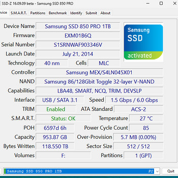 Samsung 850 PRO SSD 2,5" 1TB