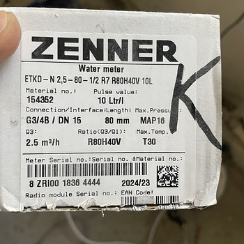 СЧЕТЧИК ВОДЫ ETKD-N ХОЛОДНОЙ Q2,5 80MM
