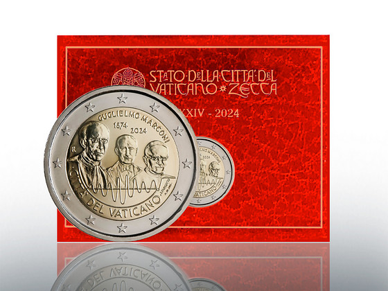 Vatikani mündikaart 2-eurone 2024 – Guglielmo Marconi 150.