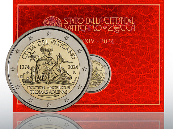 Vatikani mündikaart 2-eurone 2024 – Püha Thomas Aquino