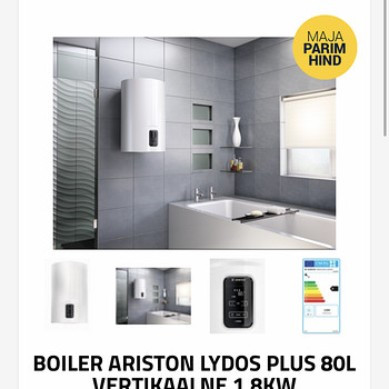 BOILER ARISTON LYDOS PLUS 80L VERTIKAALNE 1,8KW