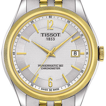 Часы Tissot Ballade Powermatic 80 нержавеющая сталь серебро золото 39мм