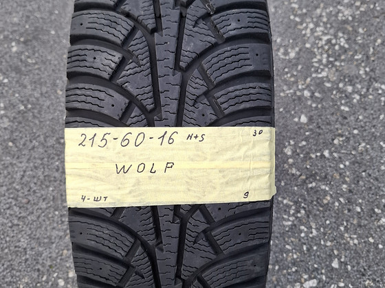 215-60-16. m+s. 9 mm. 4 tk Wolf.