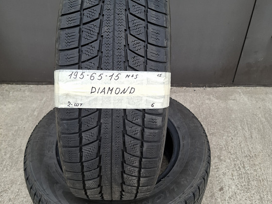 195-65-15. M+S. 6 mm. 2 tk. Diamond.