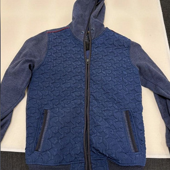 Синее худи Marcostari с капюшоном на молнии / Blue Hoodie