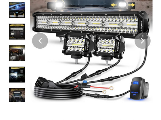 LEDMIRCY 20 Inch LED Light Bar and 4 Inch LED Light Bars Kit