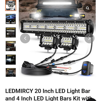LEDMIRCY 20-дюймовая LED Light Bar и комплект 4-дюймовых LED