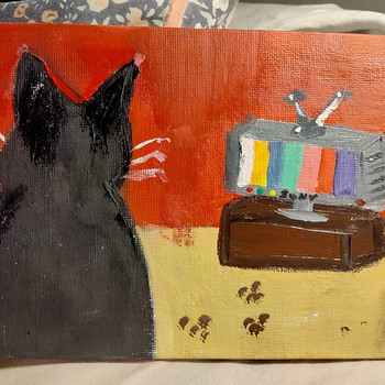 Guaššmaal "Telekass" (lõuend 20x18 cm).