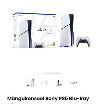 Sony PlayStation 5 Slim 1TB (Blu-Ray versioon) + mängupult