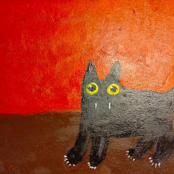 „Näljane, kuri, kohev, armas” guašimaal. 20x18 cm