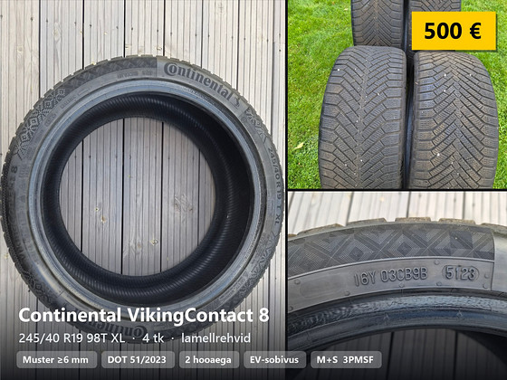 245/40 R19 Continental VikingContact 8, 4 шт., >6 мм