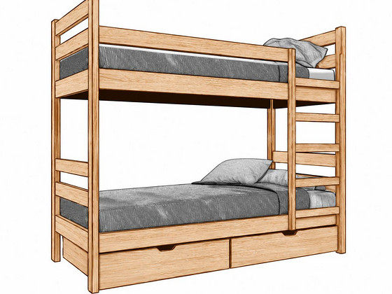 Narivoodi 206x90x78 koos pesukastidega