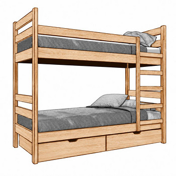 Narivoodi 206x90x78 koos pesukastidega