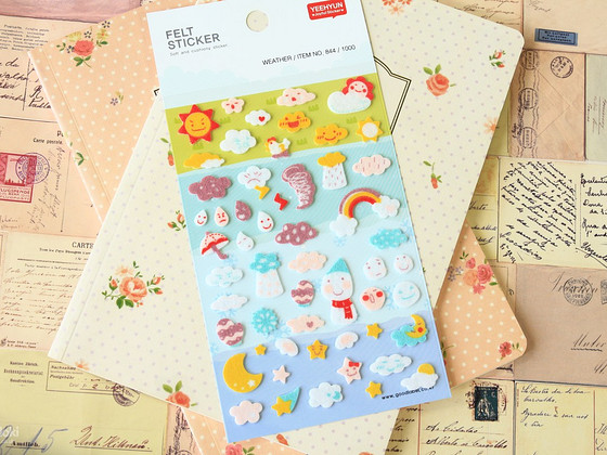 Funny Sticker World Felt Weather Stickers