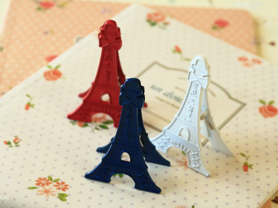 Eiffel Tower desk clip card holder set 3pc