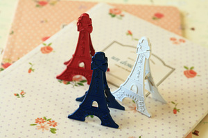 Eiffel Tower desk clip card holder set 3pc (1 photo of 3)