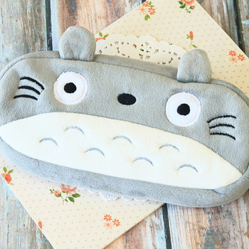 Totoro Cartoon Plush Zip Pen Bag