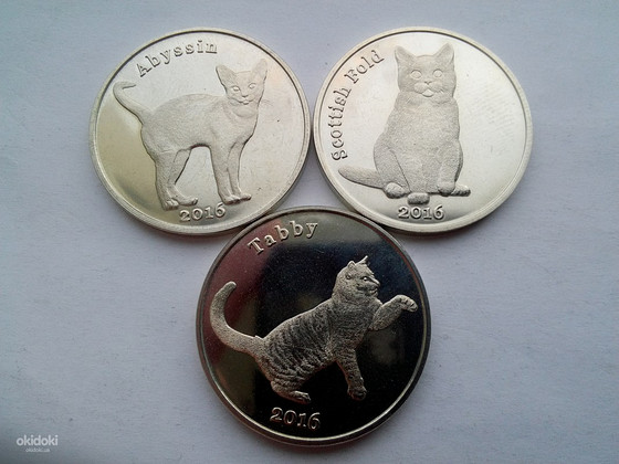 Красивые и редкие монеты Кошки Шотландии
