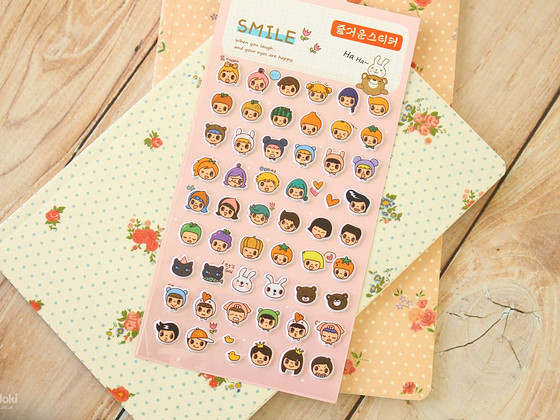 Smile Puffy kawaii cute cartoon kids stickers