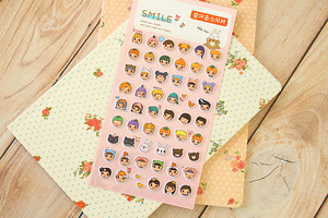 Smile Puffy kawaii cute cartoon kids stickers (1 photo of 3)