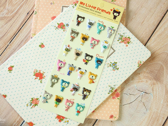 My Little Friends puffy cartoon animal stickers