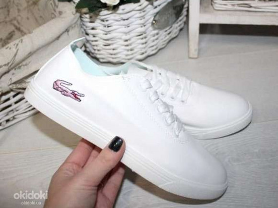 Lacoste - кокожанные кеды туфли,мокасины, слипоны на шнуровк