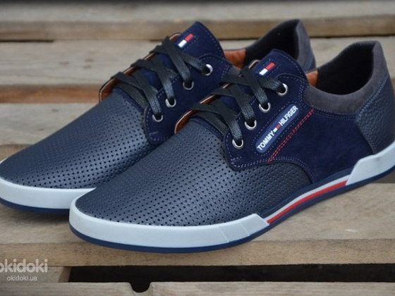 Мужские кожаные кроссовки Tommy Hilfiger (перфорация)